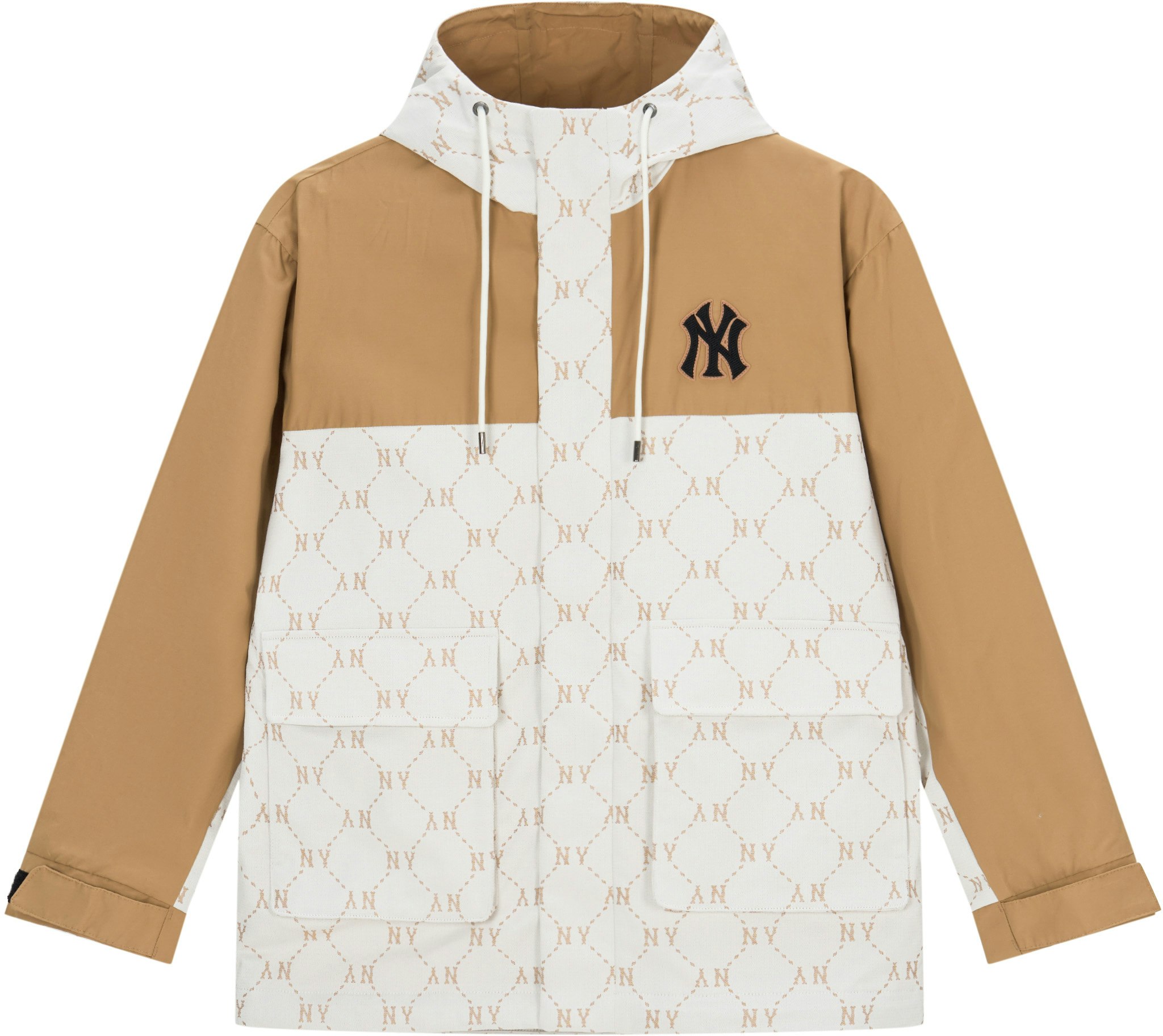 mlb-ss-24-yankees-monogram-outdoor-workwear-hoodie-jacket-cream-unisex-3-awjm-0241-50-crs