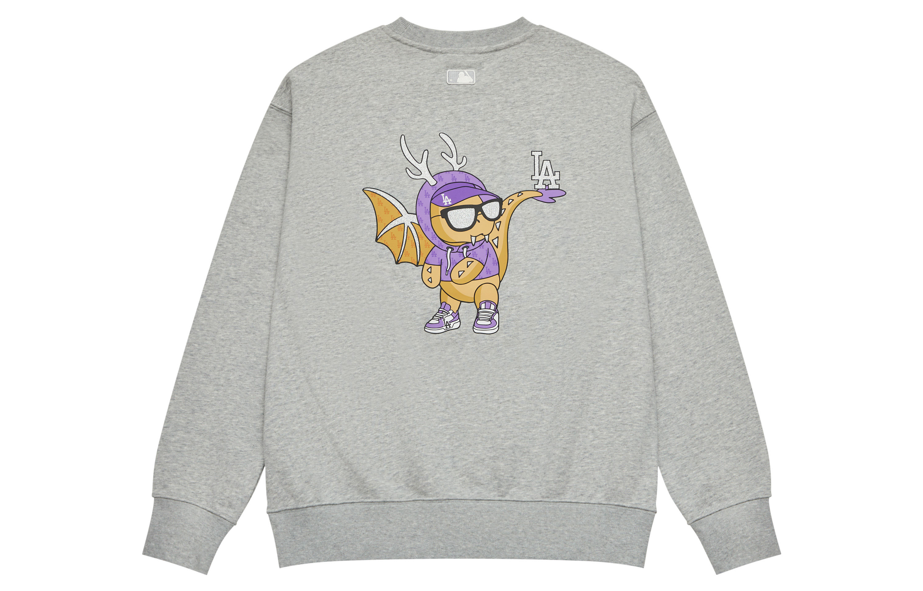 MLB SS24 Year of the Dragon Los Angeles Dodgers Graphic Crewneck Sweatshirt Grey 3AMTQ0141-07MGS