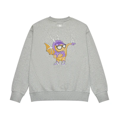 MLB SS24 Year of the Dragon Los Angeles Dodgers Graphic Crewneck Sweatshirt Grey 3AMTQ0141-07MGS