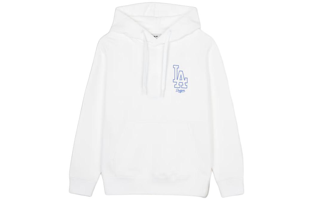 Order MLB 스트릿 스타일 로고 자수 유니섹스 화이트 풀오버 후디 3AHDB0241-07WHS