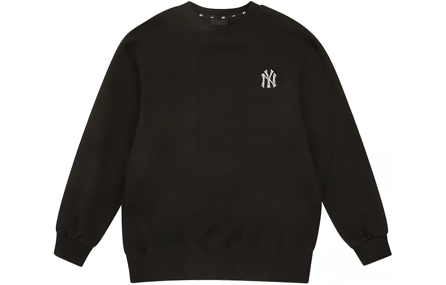 MLB Swarovski NY Logo Black Long-Sleeve Sweatshirt Unisex 31MTM3941-50L
