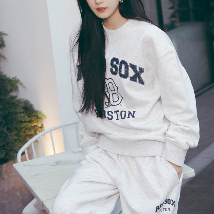 Details for MLB T Varsity Boston Red Sox Crewneck Unisex - Kelabu 3AMTV0436-43MGL