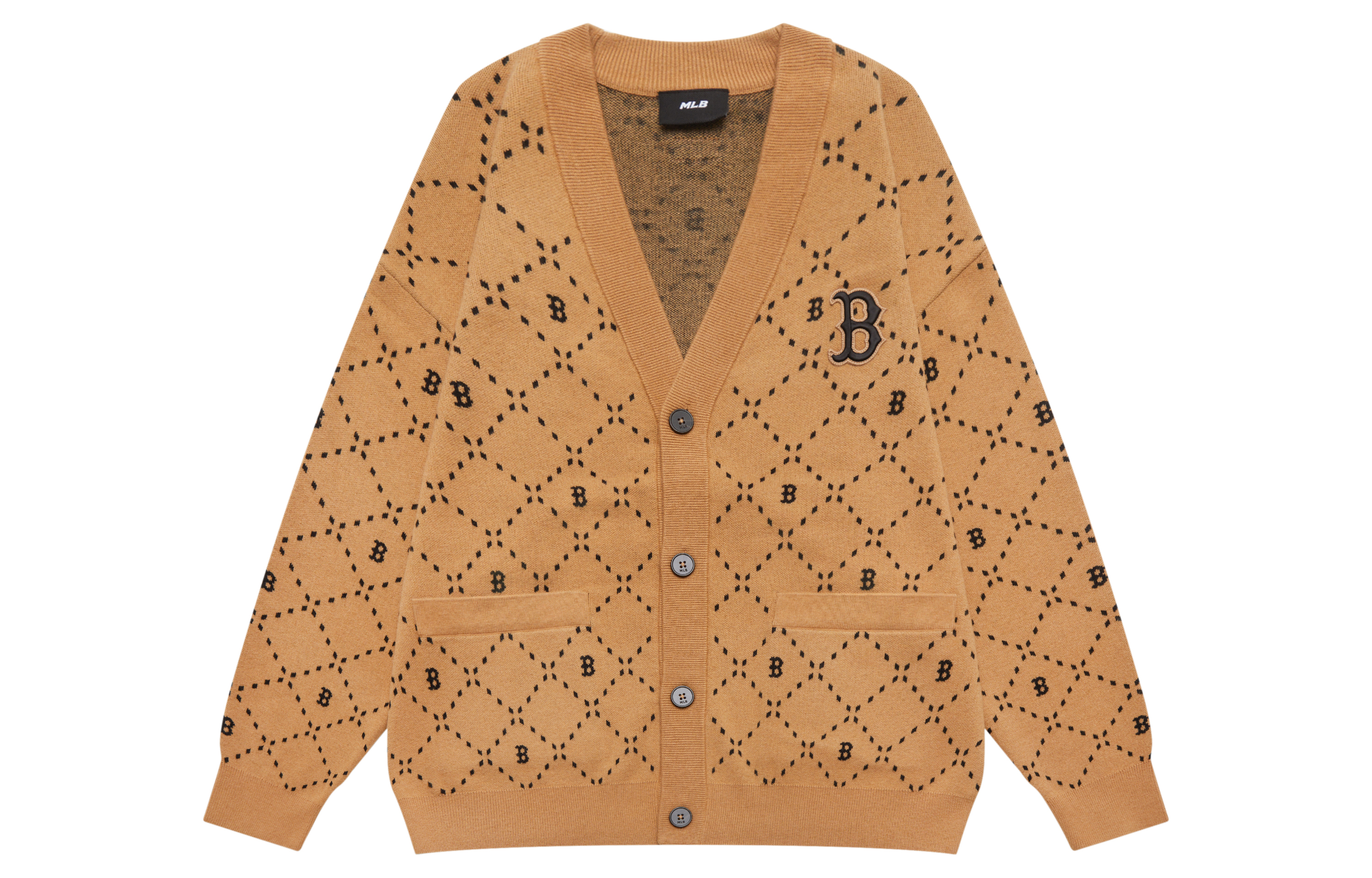 Order MLB 復古紋理寬鬆長袖針織衫 中性款 - 淺駝米色 3AKCM0134-43CAL