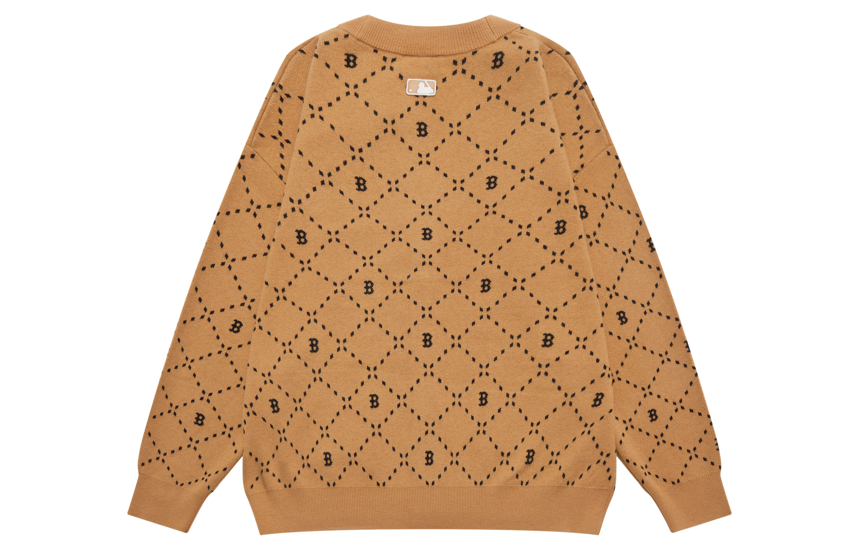 Lookbook MLB 復古紋理寬鬆長袖針織衫 中性款 - 淺駝米色 3AKCM0134-43CAL