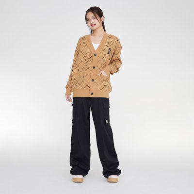 MLB 復古紋理寬鬆長袖針織衫 中性款 - 淺駝米色 3AKCM0134-43CAL Cheap MLB 復古紋理寬鬆長袖針織衫 中性款 - 淺駝米色 3AKCM0134-43CAL