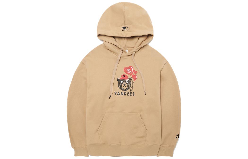 MLB Unisex Animal Print Drawstring Hoodie in Beige 3AHD00221