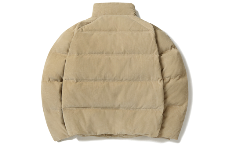 MLB Unisex Beige Corduroy Short Puffer Jacket with Front Embroidery 31DJC1061-43B 圖 3