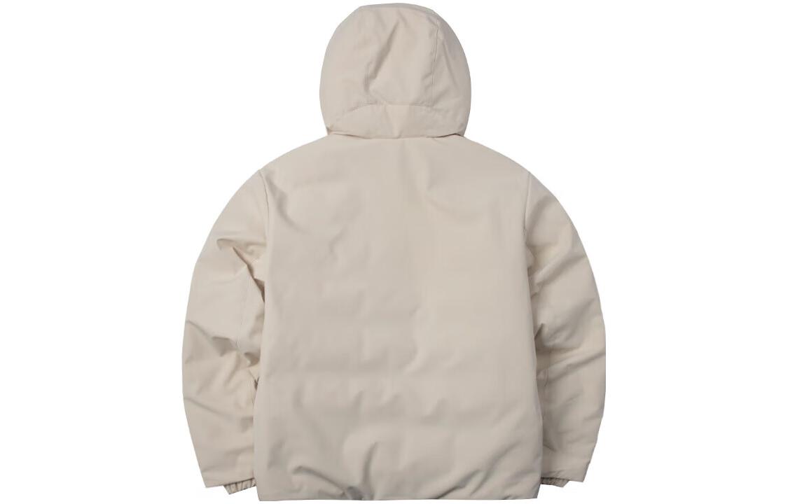 Lookbook MLB男女通用米色字母刺绣连帽羽绒服夹克. 3ADJB0636-43BGL