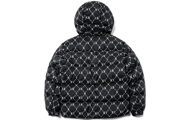 Lookbook MLB 男女同款黑色连帽短款羽绒外套防风冬季夹克. 3ADJM0316-50BKS