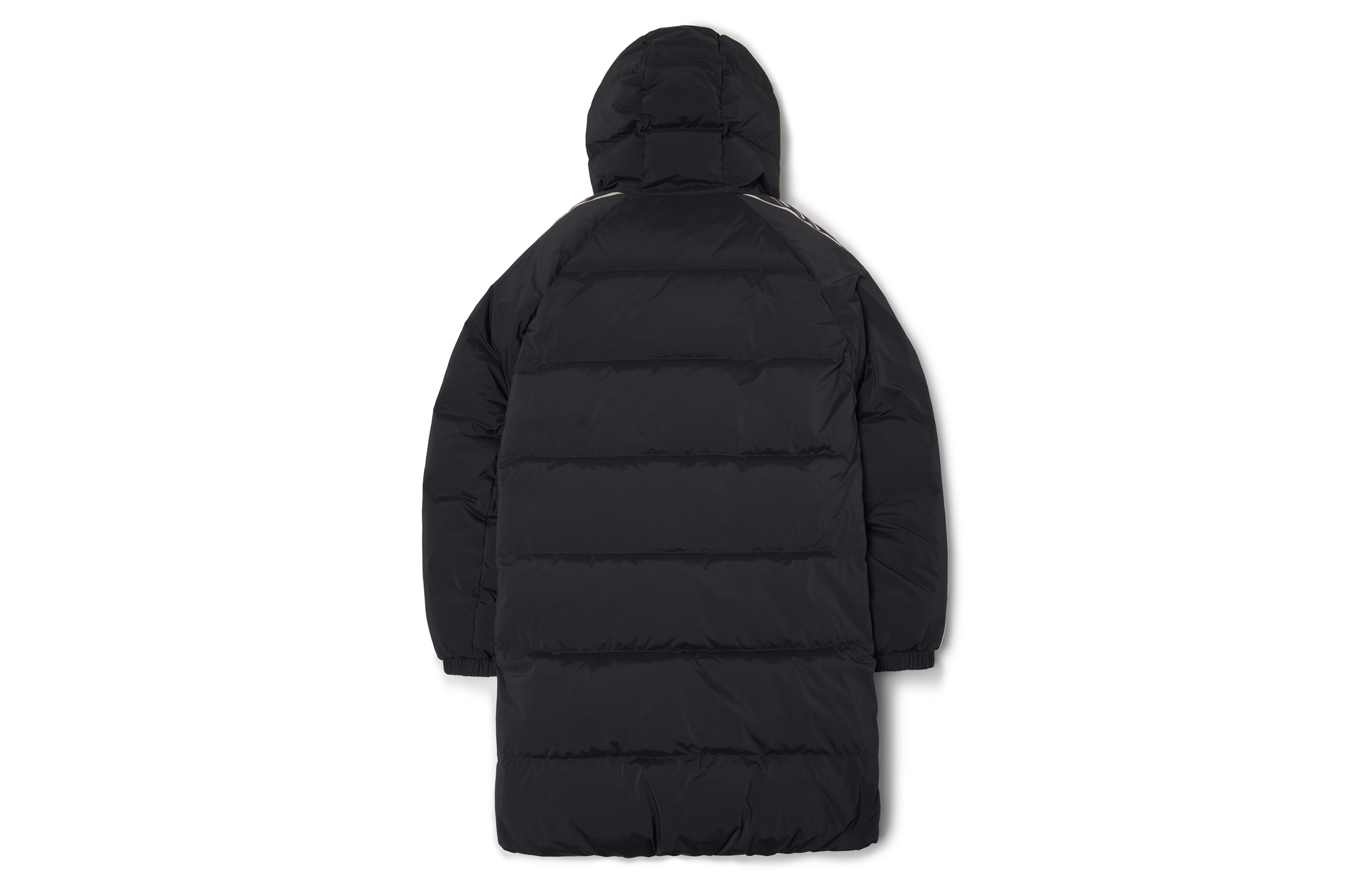 MLB Unisex Black Mid-Length Hooded Down Jacket with Zipper and Logo Stripes. 3ADJJ0616-50BKS 圖 3