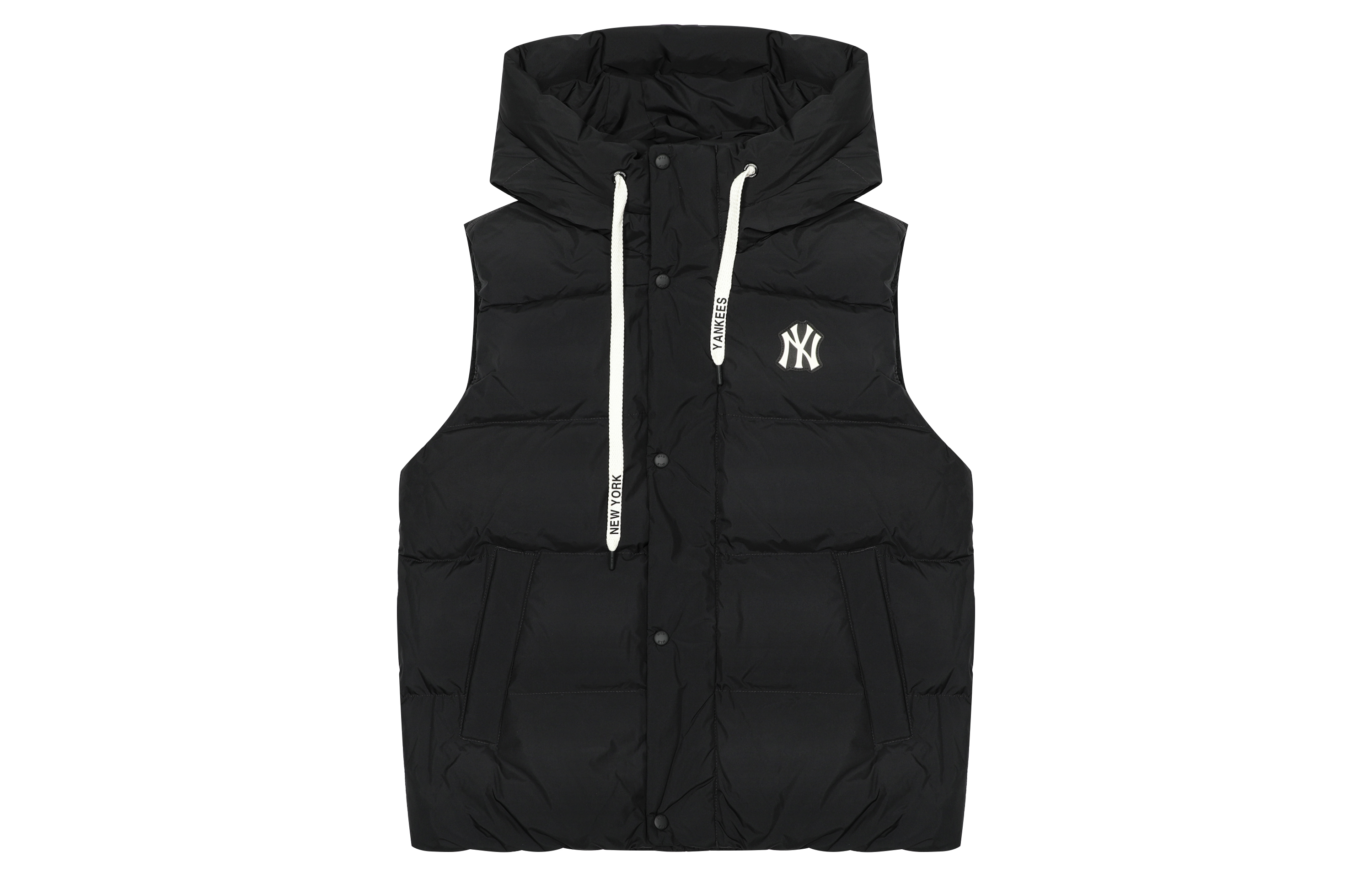 Order MLB Unisex Black Puffer Down Jacket with Hoodie - Windproof & Casual. 3ADVB0126-50BKS