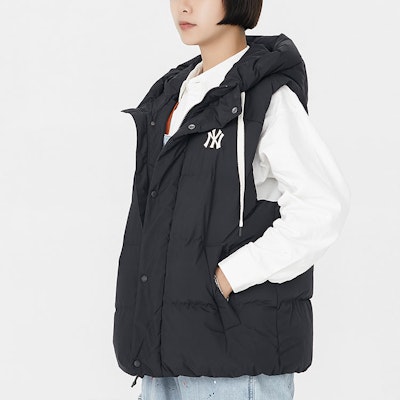 MLB Unisex Black Puffer Down Jacket with Hoodie - Windproof & Casual. 3ADVB0126-50BKS Purchase MLB Unisex Black Puffer Down Jacket with Hoodie - Windproof & Casual. 3ADVB0126-50BKS