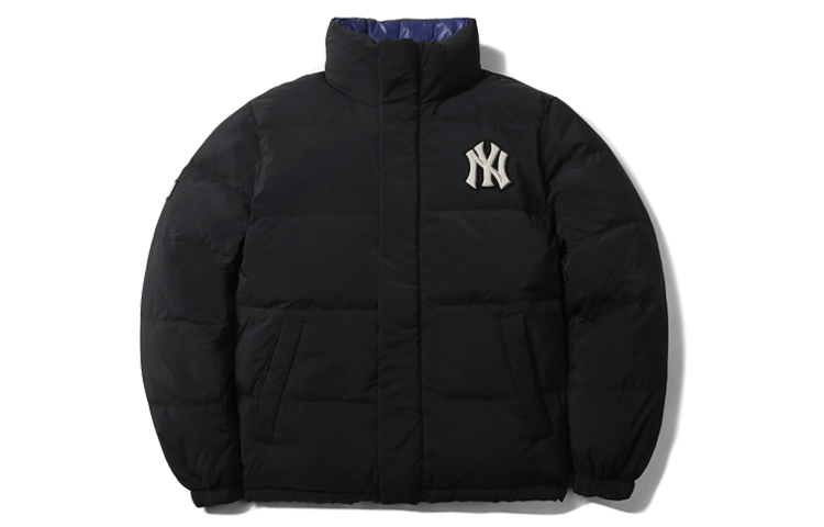 Order MLB 유니섹스 블랙 리버시블 샤이니 숏 푸퍼 다운 재킷 겨울용 31DJ02061-50L