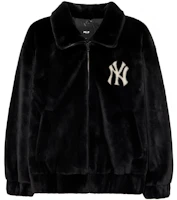 Order MLB Unisex Black Solid Letter Print Zip Collar Slim Fit Long Sleeve Jacket 3AFDV0236-50BKS