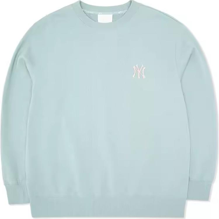 MLB Unisex Casual Solid Crewneck Pullover Sweatshirt Light Blue 3AMTEC124-LIGHTBLUE