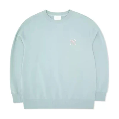 MLB Unisex Casual Solid Crewneck Pullover Sweatshirt Light Blue 3AMTEC124-LIGHTBLUE