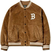 MLB Unisex Corduroy Baseball Jacket Beige - Relaxed Fit and Comfortable. 3AJP02016-43BRS MLB Unisex Corduroy Baseball Jacket Beige - Relaxed Fit and Comfortable. 3AJP02016-43BRS