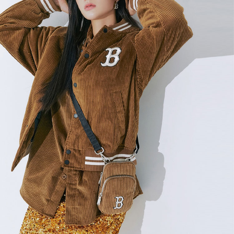 Details for MLB 남녀공용 코듀로이 야구 재킷 베이지 - 편안한 릴렉스 핏. 3AJP02016-43BRS