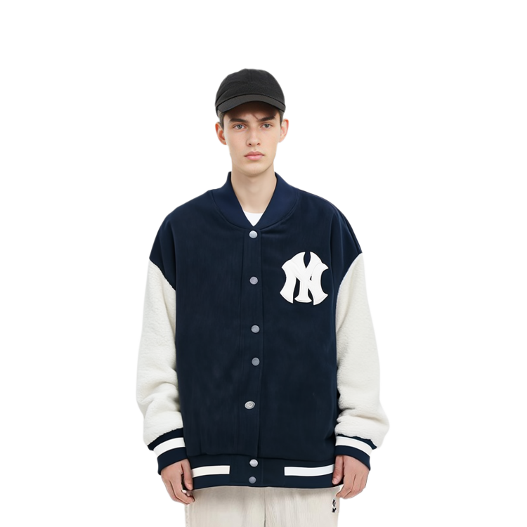 MLB Unisex Corduroy Baseball Jacket in Navy Blue 31JPF6061-50N 圖 4