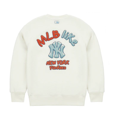 MLB Unisex Cream Fleece Lined Crewneck Sweatshirt 3AMTF5316-50CRS