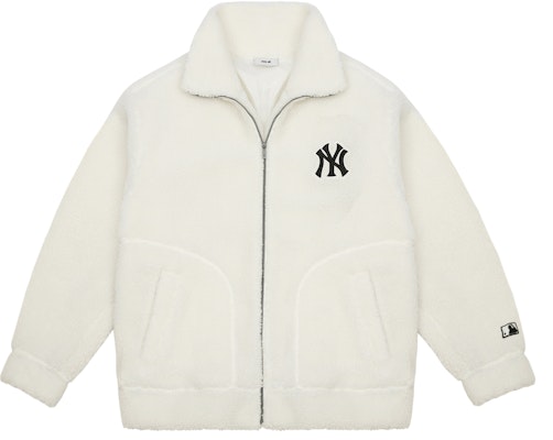 MLB Unisex Cream Sherpa Jacket with Solid Logo Print. 3AJPF0216-50CRS Lookbook MLB Unisex Cream Sherpa Jacket with Solid Logo Print. 3AJPF0216-50CRS