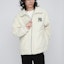 Shop MLB Unisex Cream Sherpa Jacket with Solid Logo Print. 3AJPF0216-50CRS