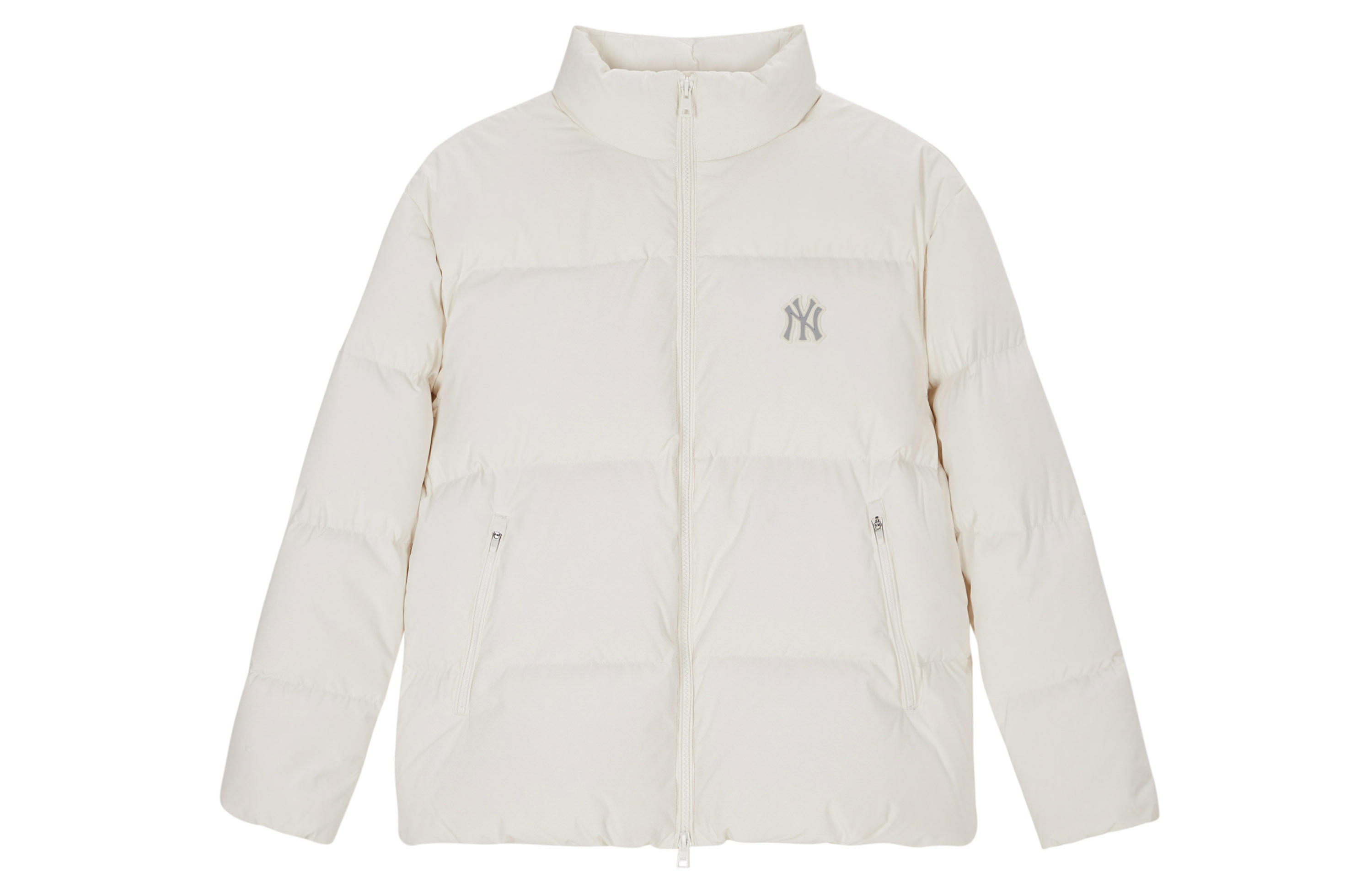 MLB Unisex Cream Solid Logo Zip-Up Puffer Jacket 3ADJB0336-50CRS