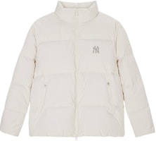 MLB Unisex Cream Solid Logo Zip-Up Puffer Jacket 3ADJB0336-50CRS MLB Unisex Cream Solid Logo Zip-Up Puffer Jacket 3ADJB0336-50CRS