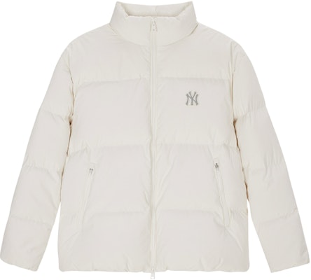 MLB 男女米白色純色LOGO拉鍊羽絨外套 3ADJB0336-50CRS Buy MLB 男女米白色純色LOGO拉鍊羽絨外套 3ADJB0336-50CRS