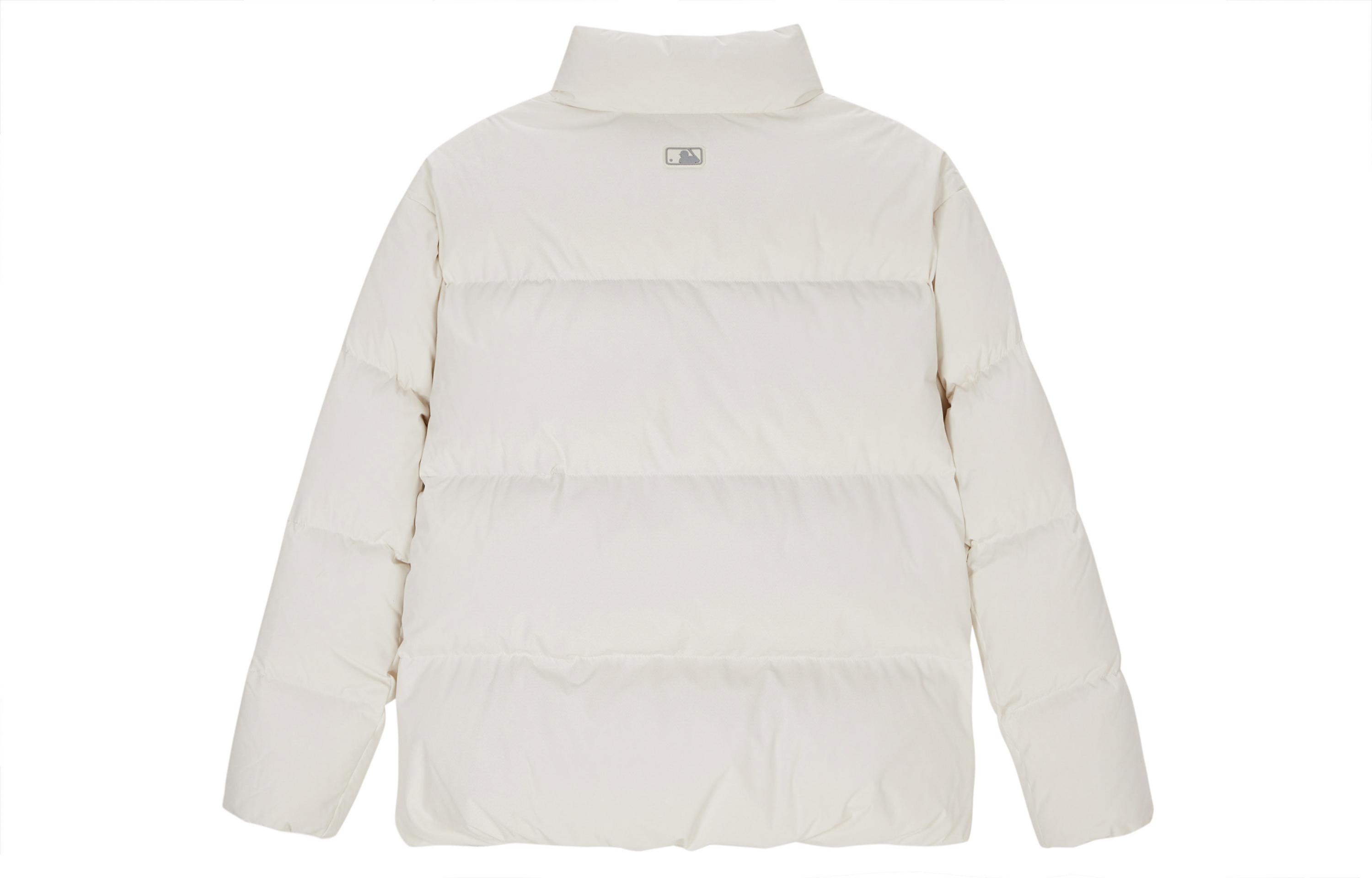 Lookbook MLB 男女米白色純色LOGO拉鍊羽絨外套 3ADJB0336-50CRS