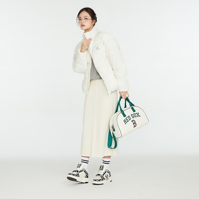 MLB 男女米白色純色LOGO拉鍊羽絨外套 3ADJB0336-50CRS Sizing MLB 男女米白色純色LOGO拉鍊羽絨外套 3ADJB0336-50CRS