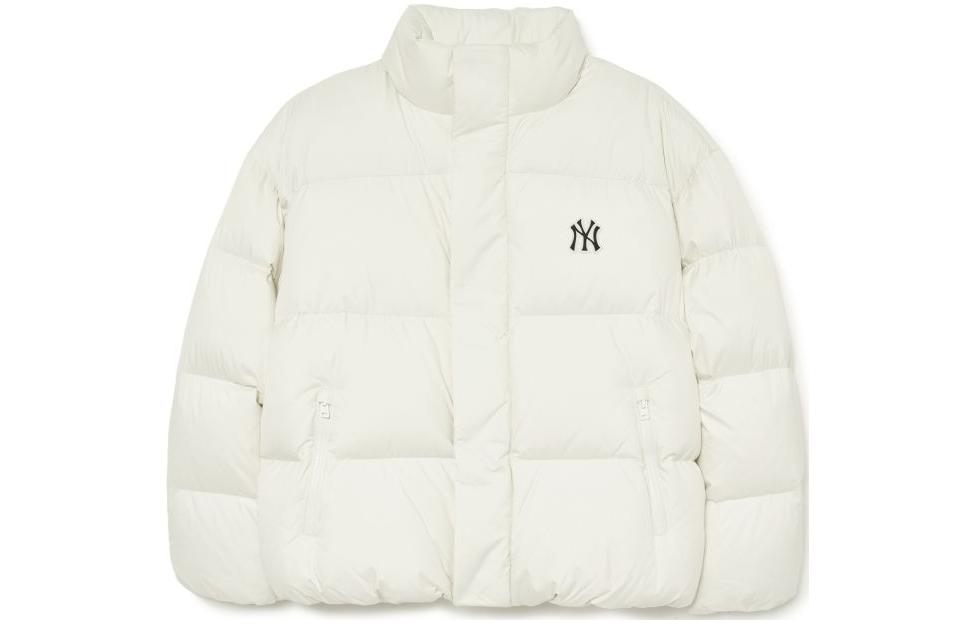MLB Unisex Cream Stand Collar Warm Puffer Jacket 3ADJB0736-50CRS