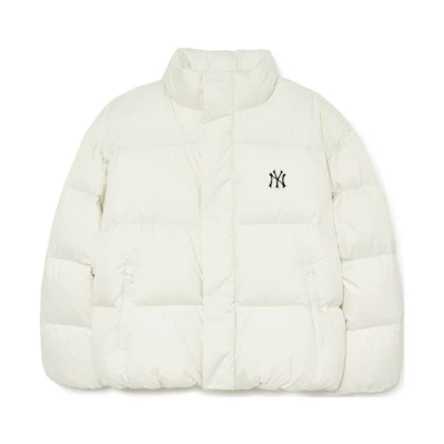 MLB Unisex Cream Stand Collar Warm Puffer Jacket 3ADJB0736-50CRS