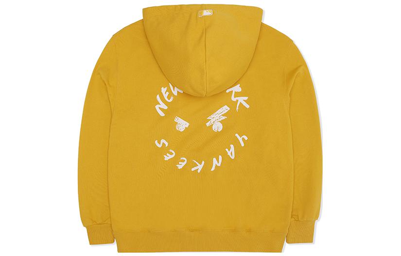 MLB Unisex Frowning Bear Hoodie Deep Mustard with Letter Print Design 3AHDE0226-50MSD 圖 2