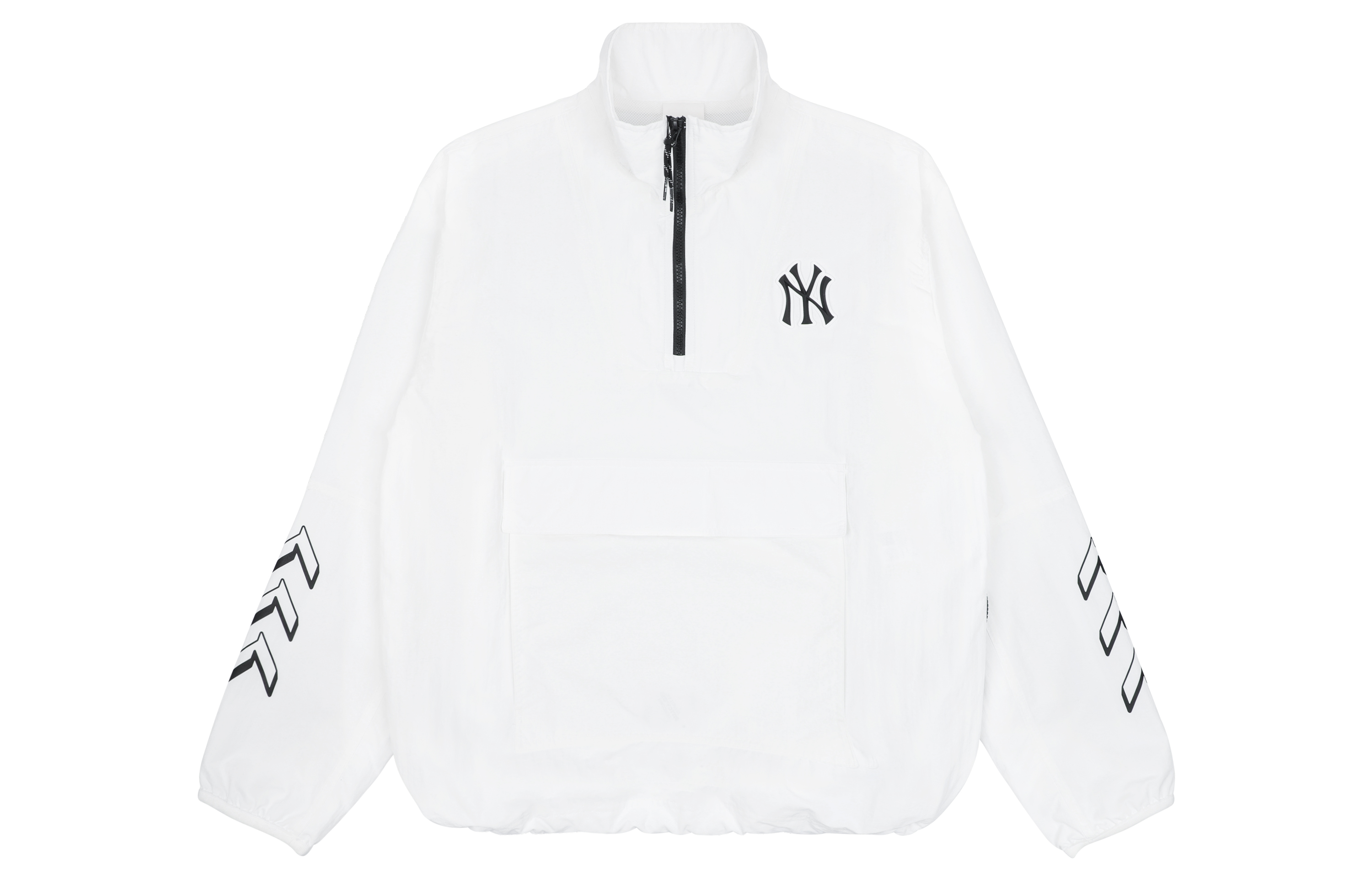 MLB Unisex Half-Zip Baseball Track Jacket White Long Sleeve 31JPU6131-50W