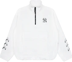 MLB Unisex Half-Zip Baseball Track Jacket White Long Sleeve 31JPU6131-50W MLB Unisex Half-Zip Baseball Track Jacket White Long Sleeve 31JPU6131-50W