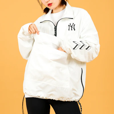 MLB Unisex Half-Zip Baseball Track Jacket White Long Sleeve 31JPU6131-50W Purchase MLB Unisex Half-Zip Baseball Track Jacket White Long Sleeve 31JPU6131-50W
