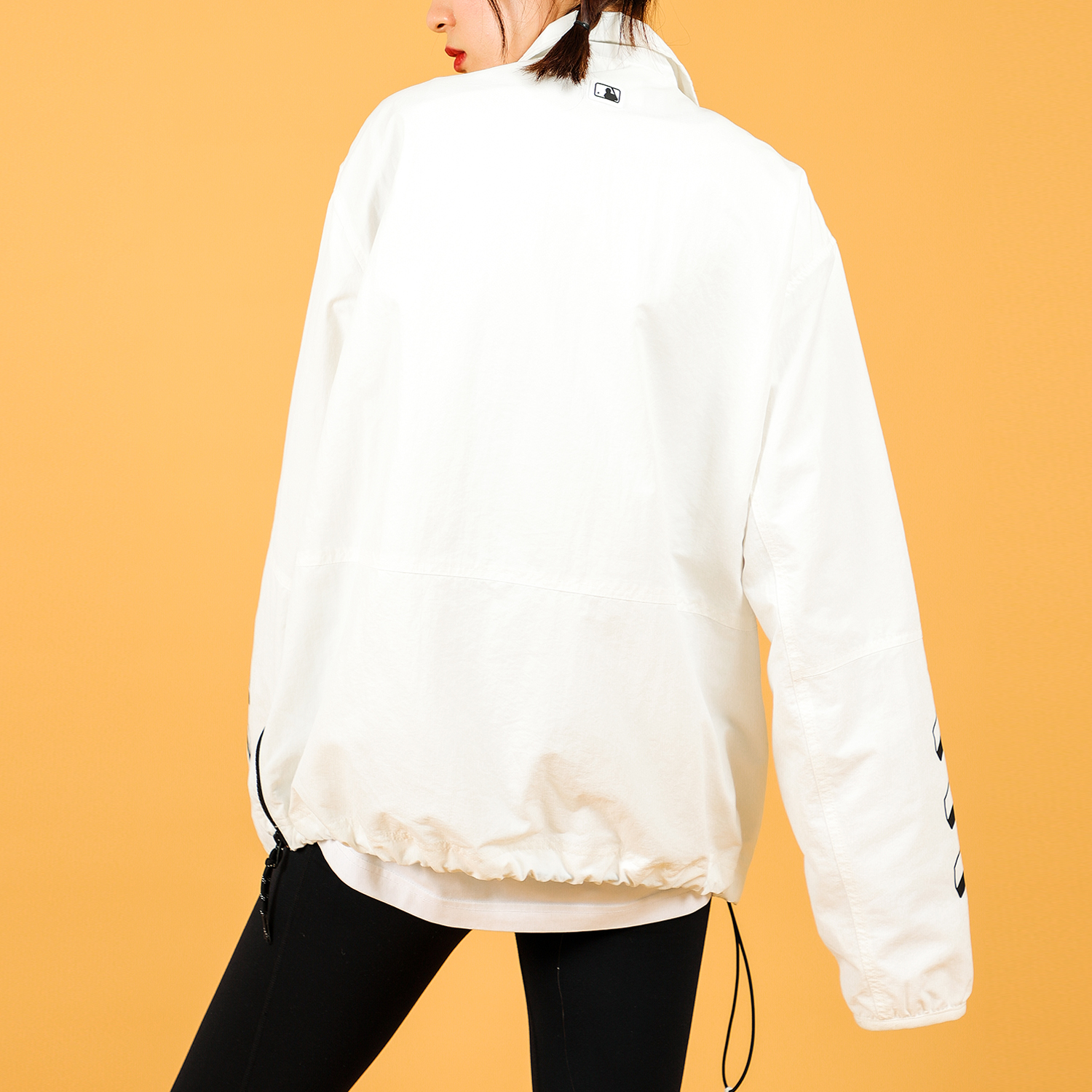 Details for MLB Unisex Half-Zip Baseball Track Jacket White Long Sleeve 31JPU6131-50W