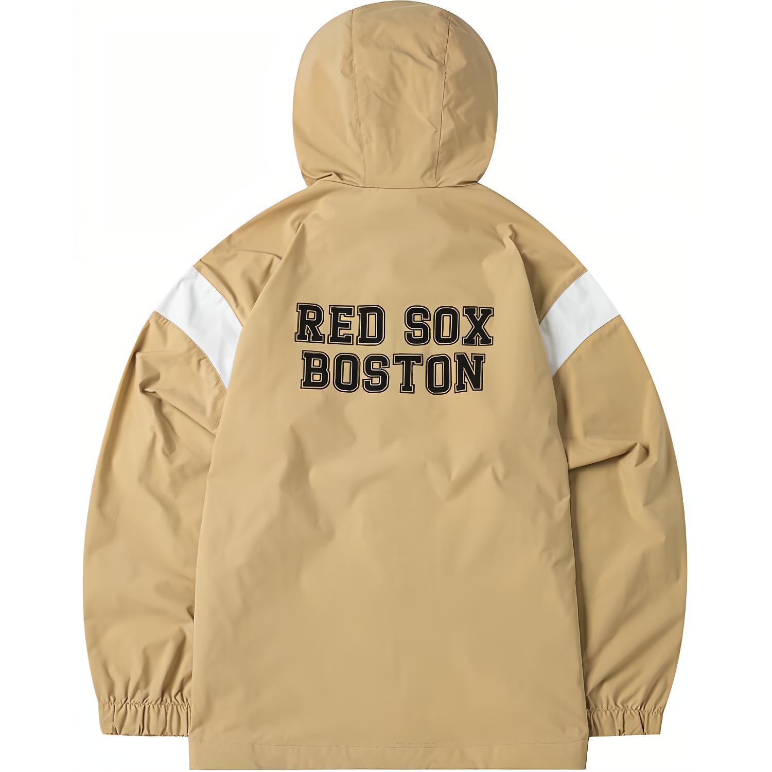 MLB Unisex Letter Casual Zip-Up Hoodie Jacket - Beige 3AWJV0343-43BGS 圖 3