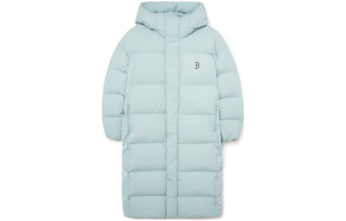 MLB Unisex Long Hooded Zip-Up Padded Jacket Blue 3ADJB1336-43MTM