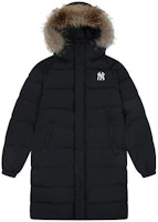 MLB Unisex Long Puffer Jacket with Fur Hood Black 31DJZ3061-50L MLB Unisex Long Puffer Jacket with Fur Hood Black 31DJZ3061-50L