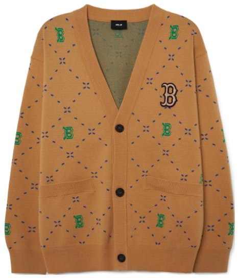 mlb-unisex-sand-yellow-letter-knit-cardigan-pullover-sweater-for-couples-3-akcm-0431-43-sas
