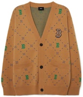 MLB Unisex Sand Yellow Letter Knit Cardigan Pullover Sweater for Couples. 3AKCM0431-43SAS MLB Unisex Sand Yellow Letter Knit Cardigan Pullover Sweater for Couples. 3AKCM0431-43SAS
