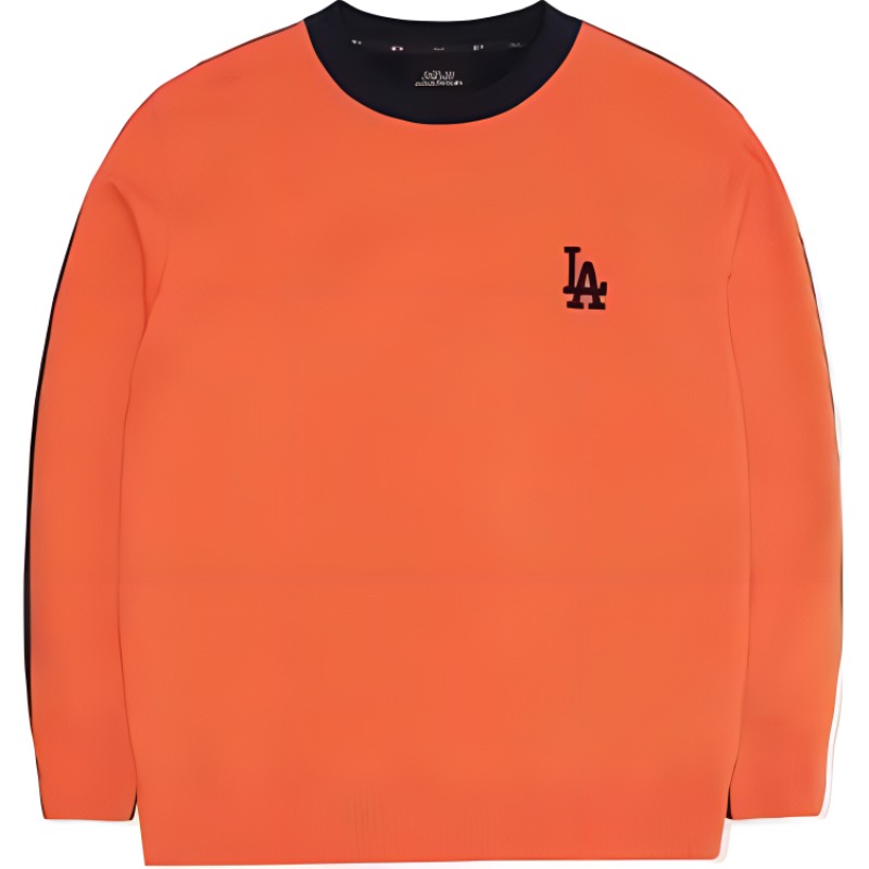 MLB Unisex Two-Tone Pullover Sweatshirt Orange - Casual Couple Wear 3AMTEC224-1- 圖 2