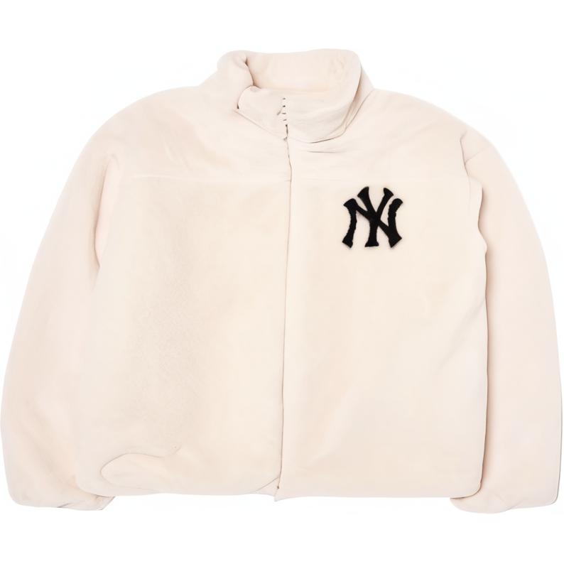 MLB Unisex Varsity Eco Fur Zip-Up Jacket with Logo - Cream Color. 3AFDV0146-50CRD 圖 2