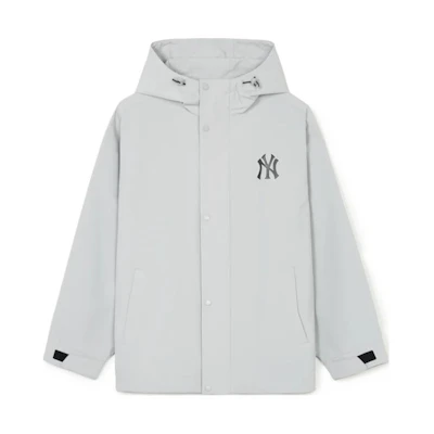 MLB Unisex White Solid Color Hoodie Jacket with Single-Button Design 3AWJB0141-50GRL