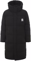MLB Unisex Yankees Embroidered Long Loose Fit Down Parka Black 31DJ02961-50L MLB Unisex Yankees Embroidered Long Loose Fit Down Parka Black 31DJ02961-50L