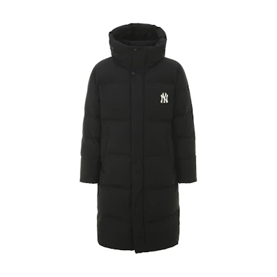 MLB Unisex Yankees Embroidered Long Loose Fit Down Parka Black 31DJ02961-50L