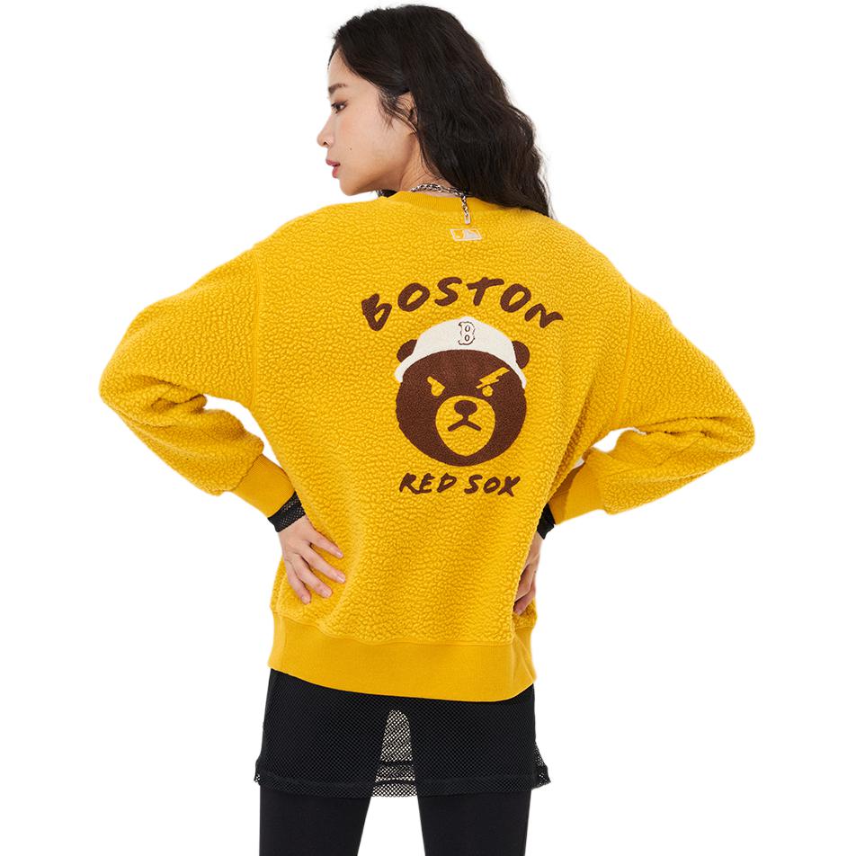 MLB Unisex Yellow Crewneck Sweatshirt with Embroidered Bear Design 3AMTEC816-1 圖 4