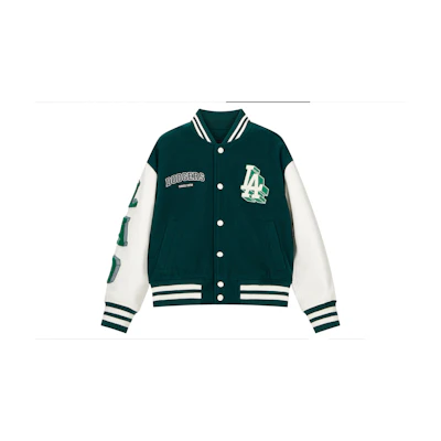 MLB Varsity LA Dodgers Green Baseball Jacket Unisex FW23. 3AJPV0234-07GND